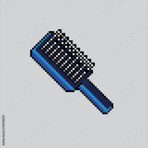 Pixel art illustration Hair Comb. Pixelated Hair Brush. Beauty Hair Brush Comb pixelated for the pixel art game and icon for website and video game. old school retro.