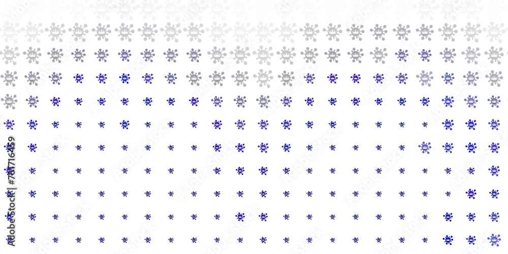 Light BLUE vector background with covid-19 symbols. Light BLUE vector background with covid-19 symbols.