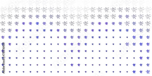 Light BLUE vector background with covid-19 symbols.