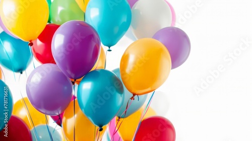 Plenty of colorful balloons on a white background