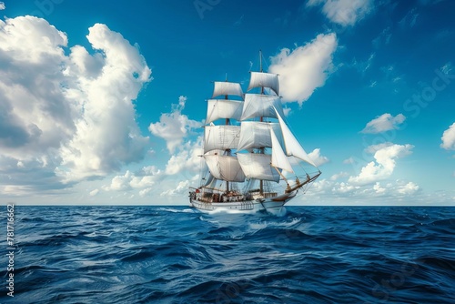 majestic sailing ship navigating the vast open sea a symbol of adventure and freedom