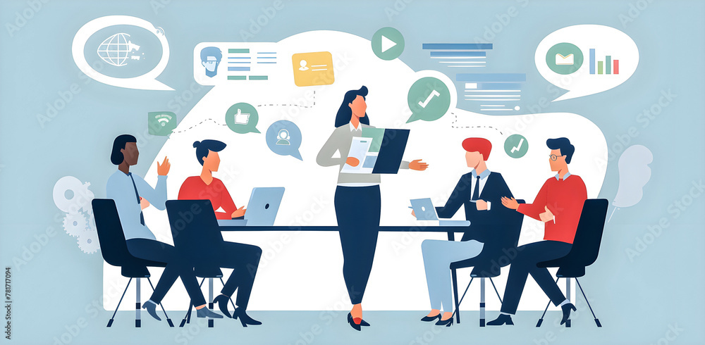 Web Design Brainstorm: Business Team Discusses Digital Marketing Web Design Brainstorm: Business Team Discusses Digital Marketing