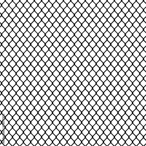 Wired Metal Fence Mesh Vector. Pattern Texture Of Steel Wire Grid Isolated On White Transparent Background. 3d Aluminum Grate For Jail Cage. Safety Barrier.