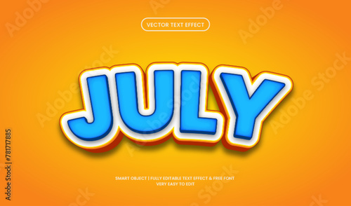 Vector july style premium text effect