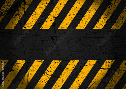 危険・注意喚起のベクターグランジ背景素材（黄色と黒）