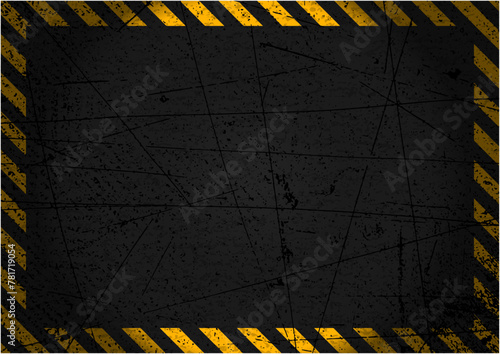 危険・注意喚起のベクターグランジ背景素材（黄色と黒）