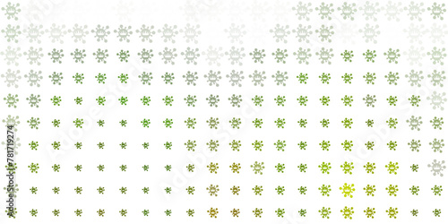 Light Green vector pattern with coronavirus elements.
