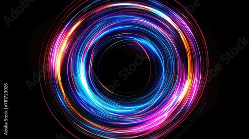 electric rainbow neon loops background