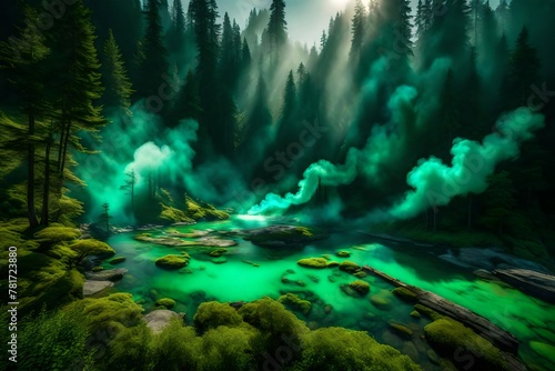  An Enchanting Symphony in High-Definition  Showcasing the Graceful Dance of Emerald Mountain Smoke  Captured by the Lens of an HD Camera  Inviting You to Explore the Sublime Beauty of the Natural Wor