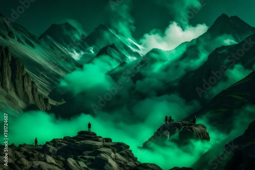  An Enchanting Symphony in High-Definition, Showcasing the Graceful Dance of Emerald Mountain Smoke, Captured by the Lens of an HD Camera, Inviting You to Explore the Sublime Beauty of the Natural Wor © Malik