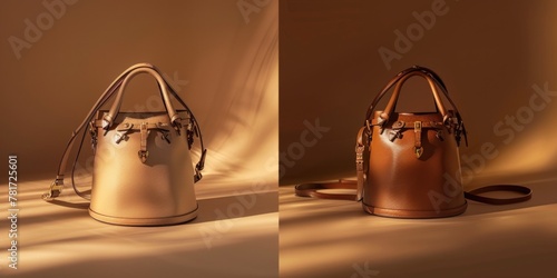 Elegant Tan Designer Handbag in Artistic Studio Lighting
