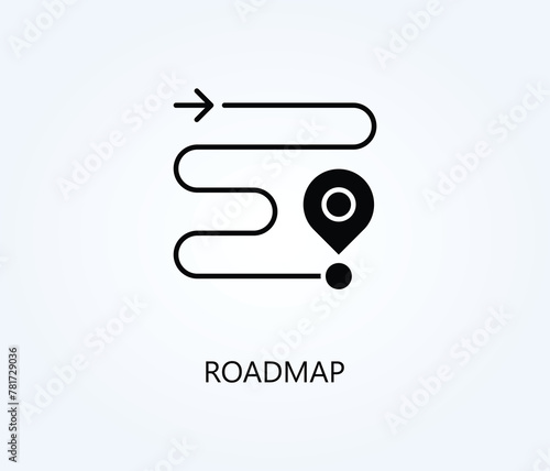 Roadmap vector, icon or logo sign symbol illustration.