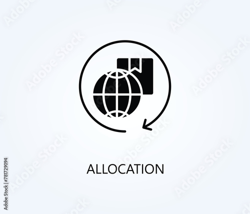 Allocation vector, icon or logo sign symbol illustration.