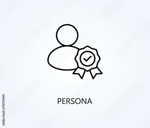  Persona vector, icon or logo sign symbol illustration.