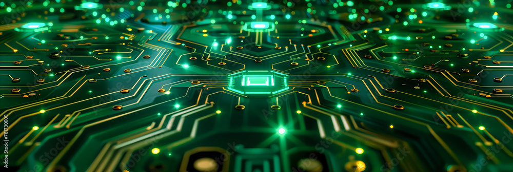 Blue Digital Circuit and Motherboard, Abstract Science and Technology Background, Futuristic Network and Communication Concept Blue Digital Circuit and Motherboard, Abstract Science and Technology Background, Futuristic Network and Communication Concept