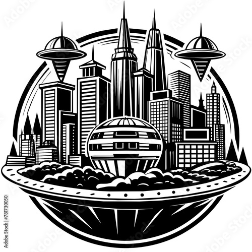        Future city vector illustration.
