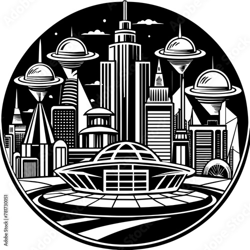        Future city vector illustration.

