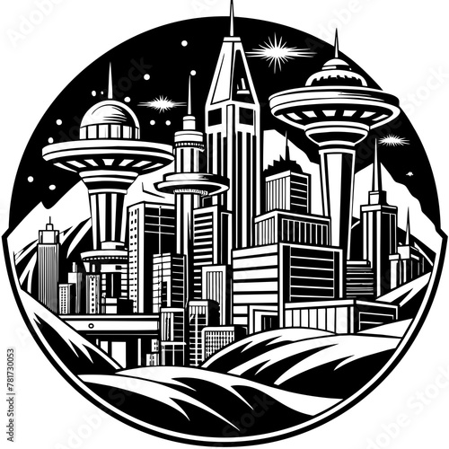        Future city vector illustration.
