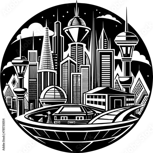        Future city vector illustration.
