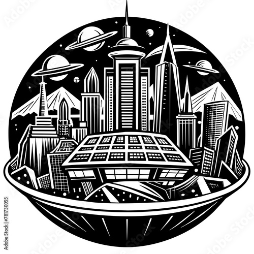        Future city vector illustration.
