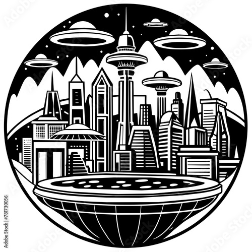        Future city vector illustration.
