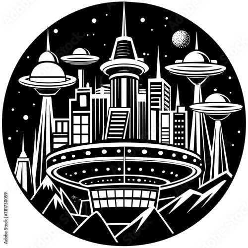        Future city vector illustration.
