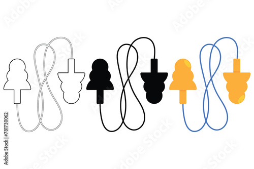 Earplugs icon used in industrial applications on white background.