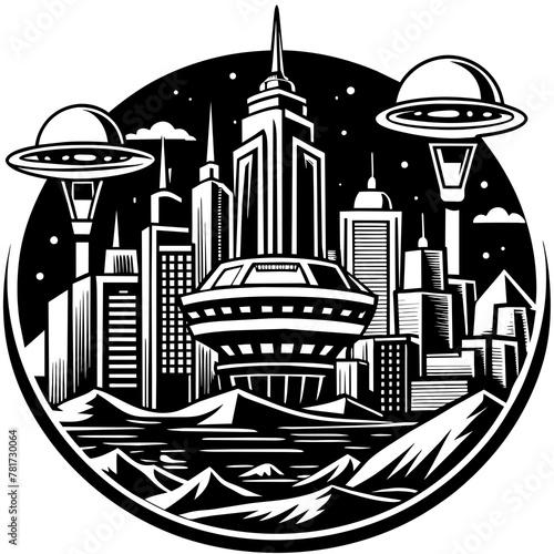        Future city vector illustration.
