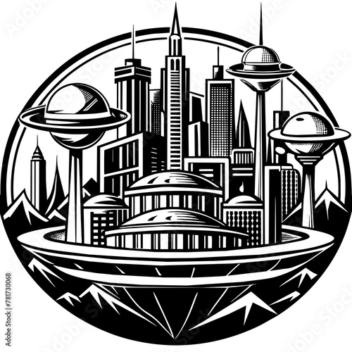        Future city vector illustration.
