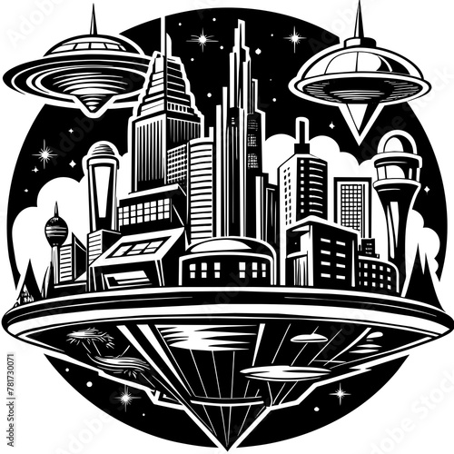        Future city vector illustration.

