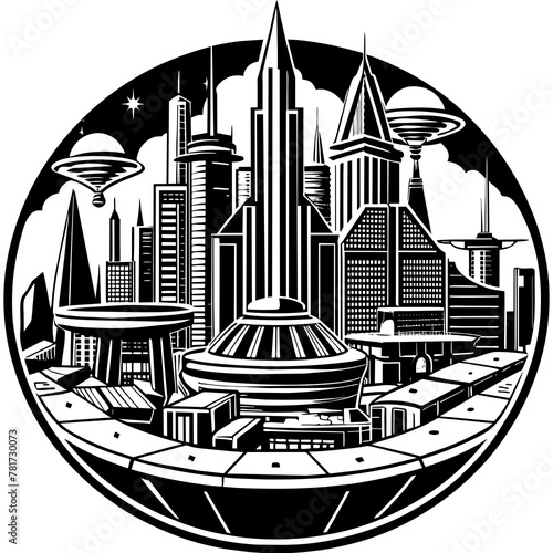        Future city vector illustration.
