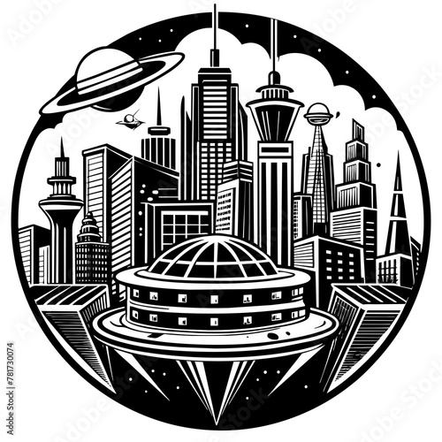        Future city vector illustration.
