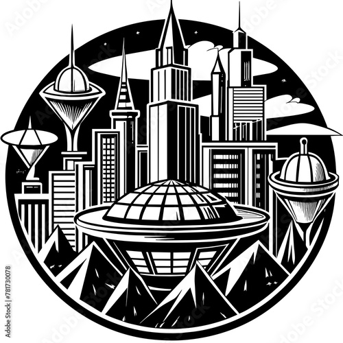        Future city vector illustration.
