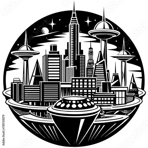        Future city vector illustration.
