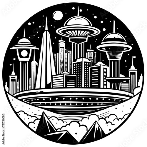        Future city vector illustration.
