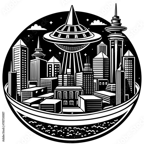        Future city vector illustration.
