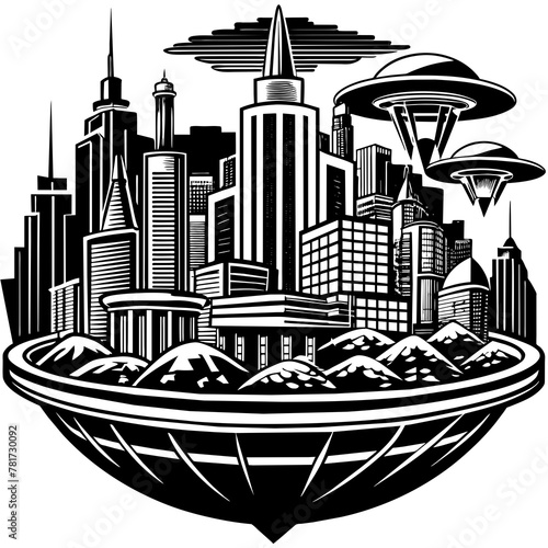        Future city vector illustration.
