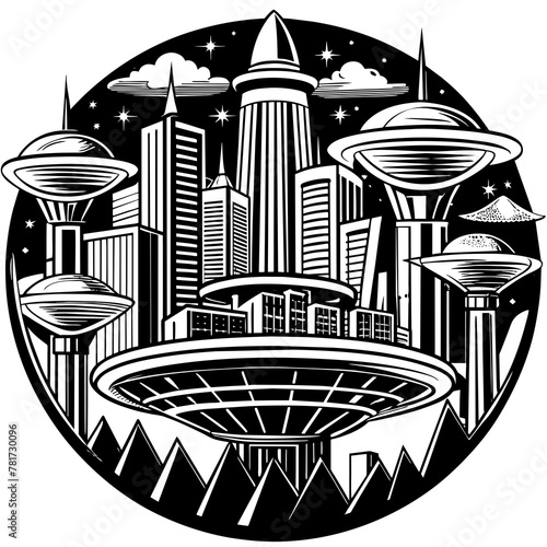        Future city vector illustration.
