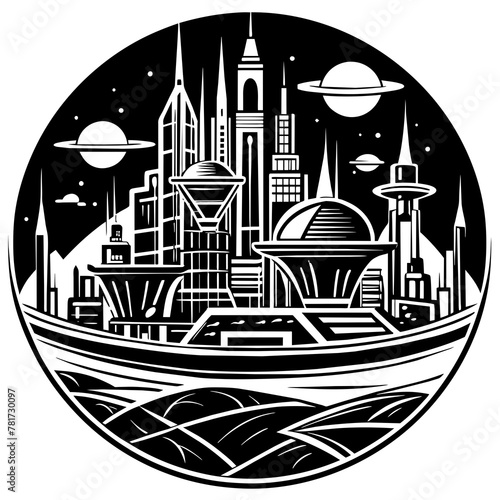        Future city vector illustration.
