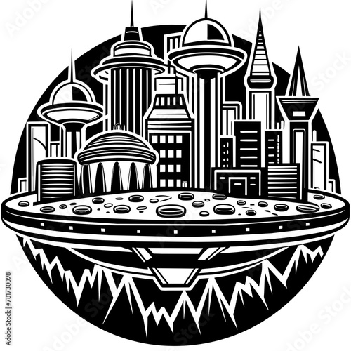        Future city vector illustration.
