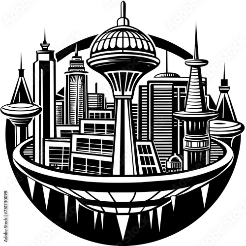       Future city vector illustration.
