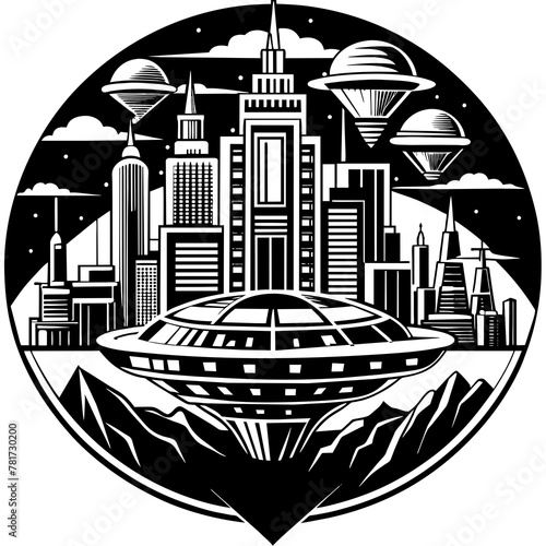        Future city vector illustration.
