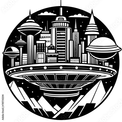        Future city vector illustration.
