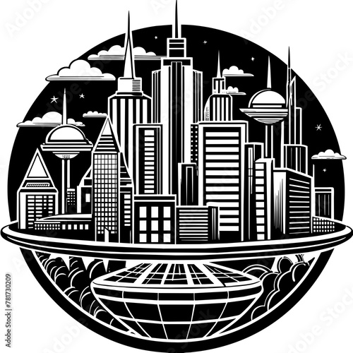        Future city vector illustration.

