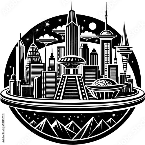        Future city vector illustration.
