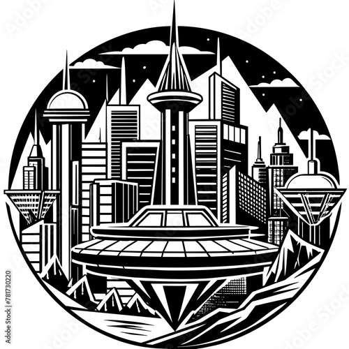        Future city vector illustration.
