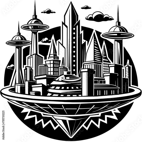        Future city vector illustration.
