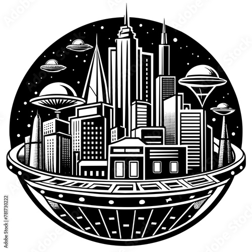        Future city vector illustration.
