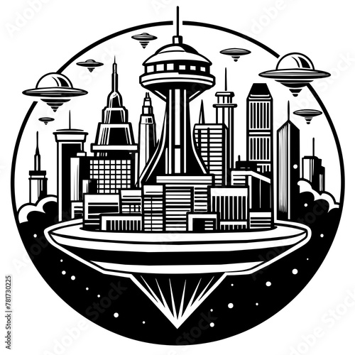        Future city vector illustration.
