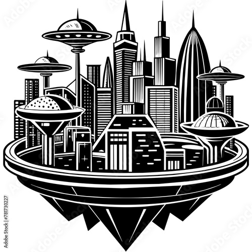        Future city vector illustration.
